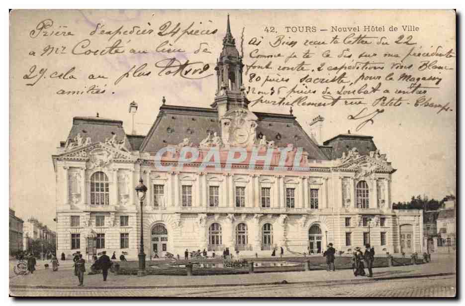 Tours - Nouvel Hotel de Ville - CPA 