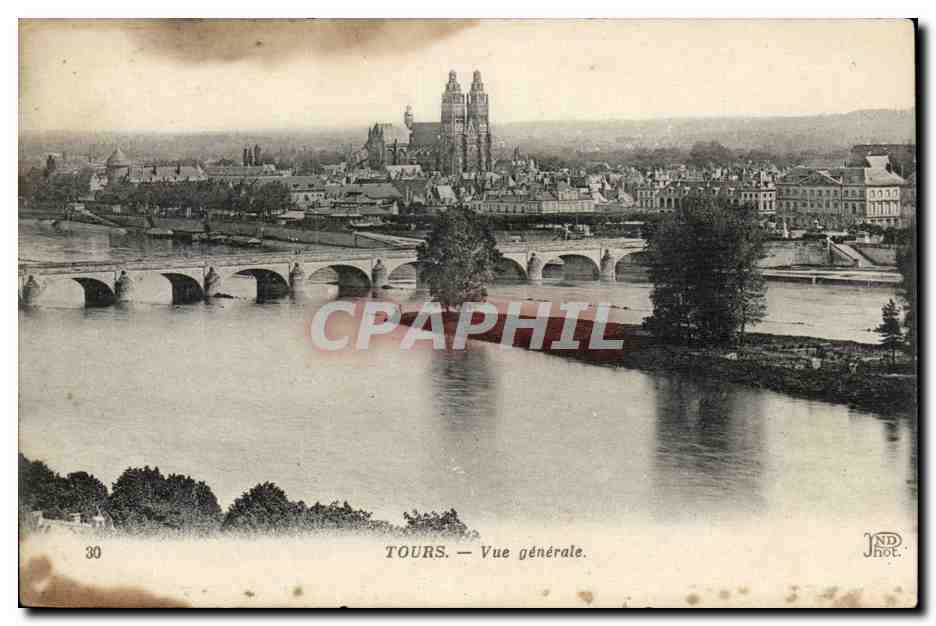 Tours - Vue Generale - CPA 