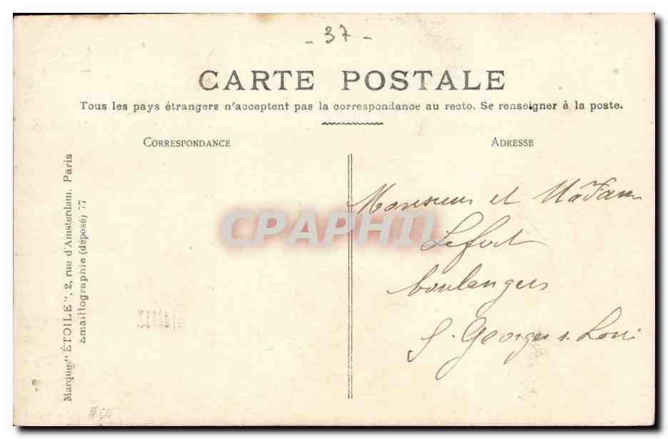 Tours - Maison Renaissance - CPA  — Rückseite
