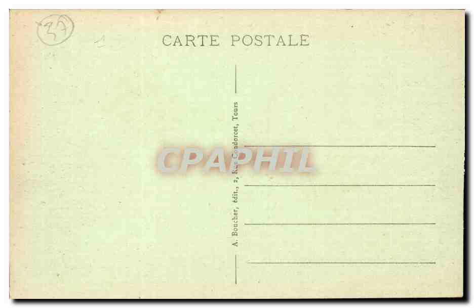 Tours - Place de Palais de Justice et Hotel de Ville - CPA  — Rückseite