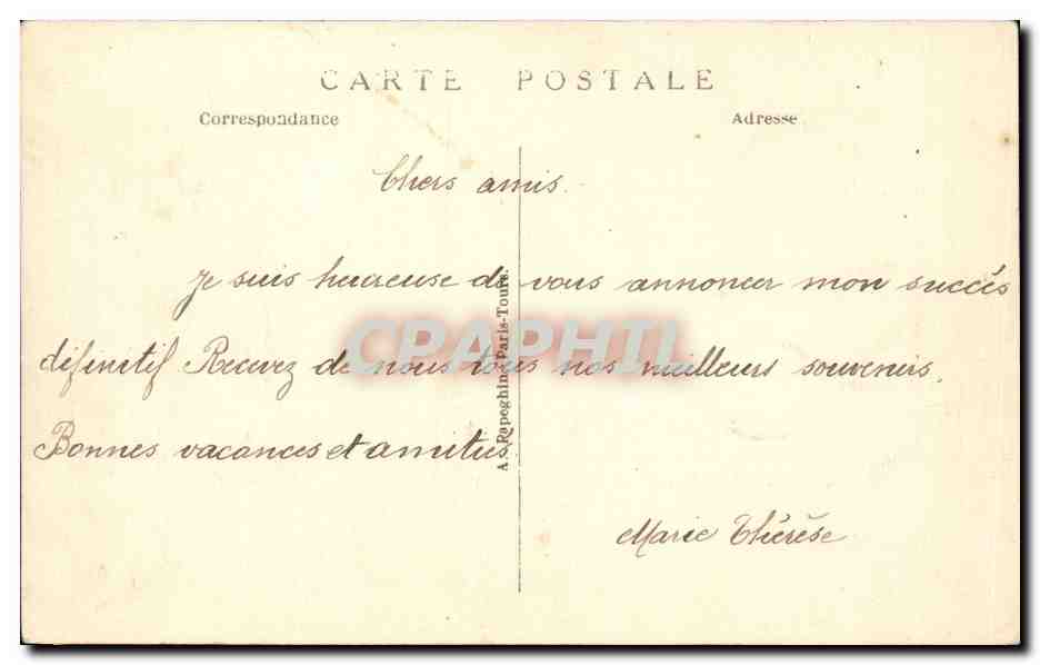 Tours CPA Avenue de Grammont — Rückseite