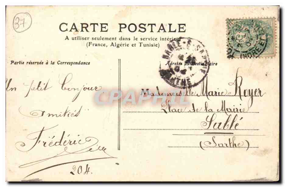 Tours CPA le theatre francais (automobile) — Rückseite