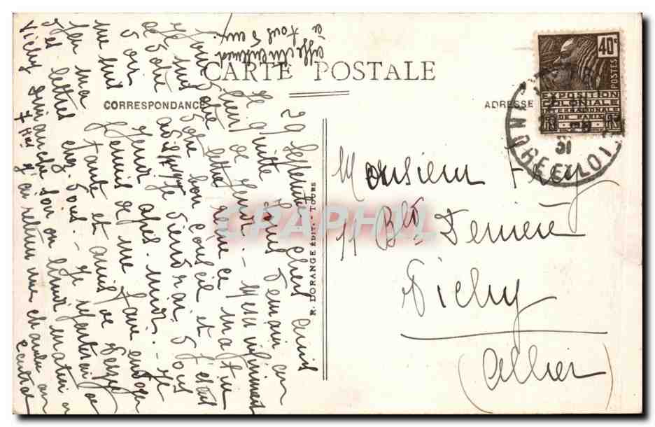 Montresor CPA Le chateau — Rückseite