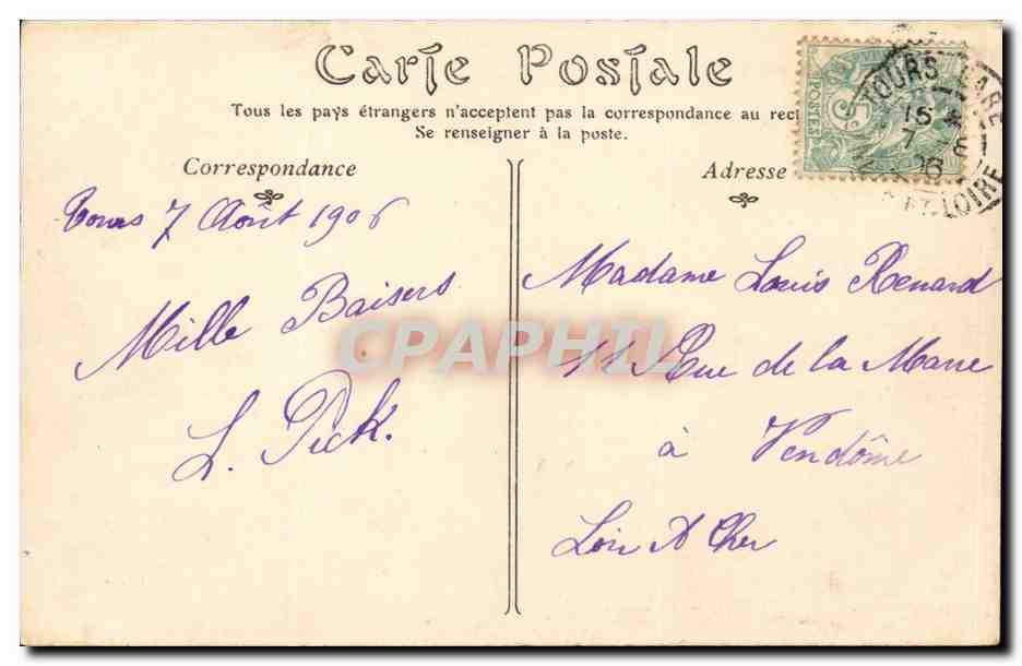 Tours CPA Le palais de justice — Rückseite