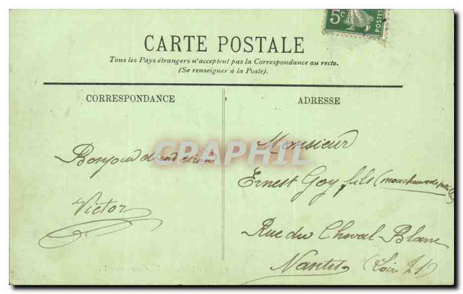 Tours CPA La gare — Verso