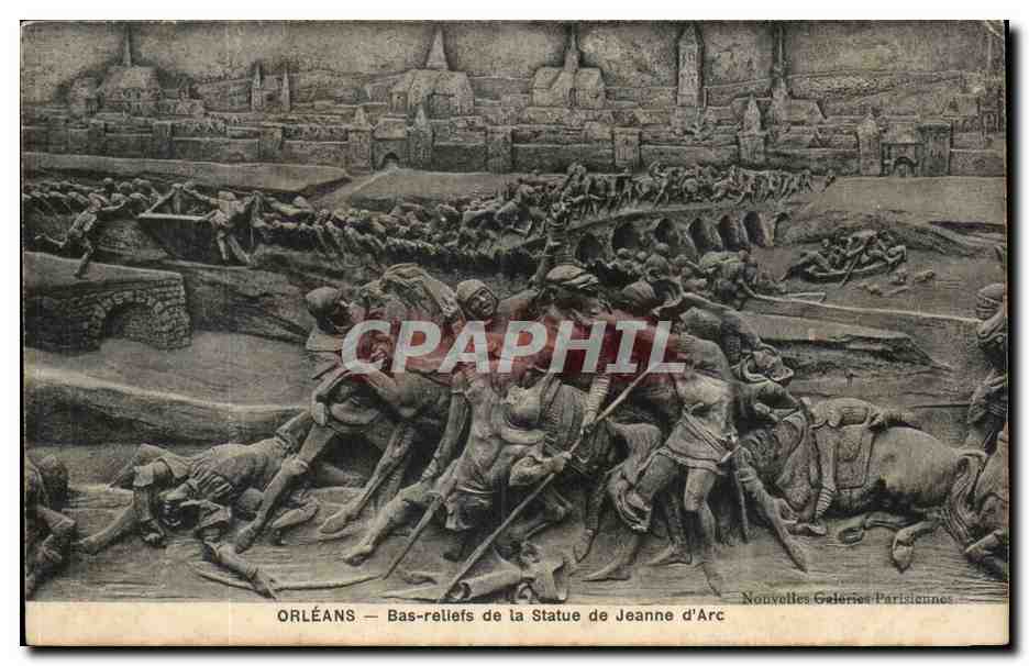 Orleans CPA Bas reliefs de la statue de Jeanne d'arc