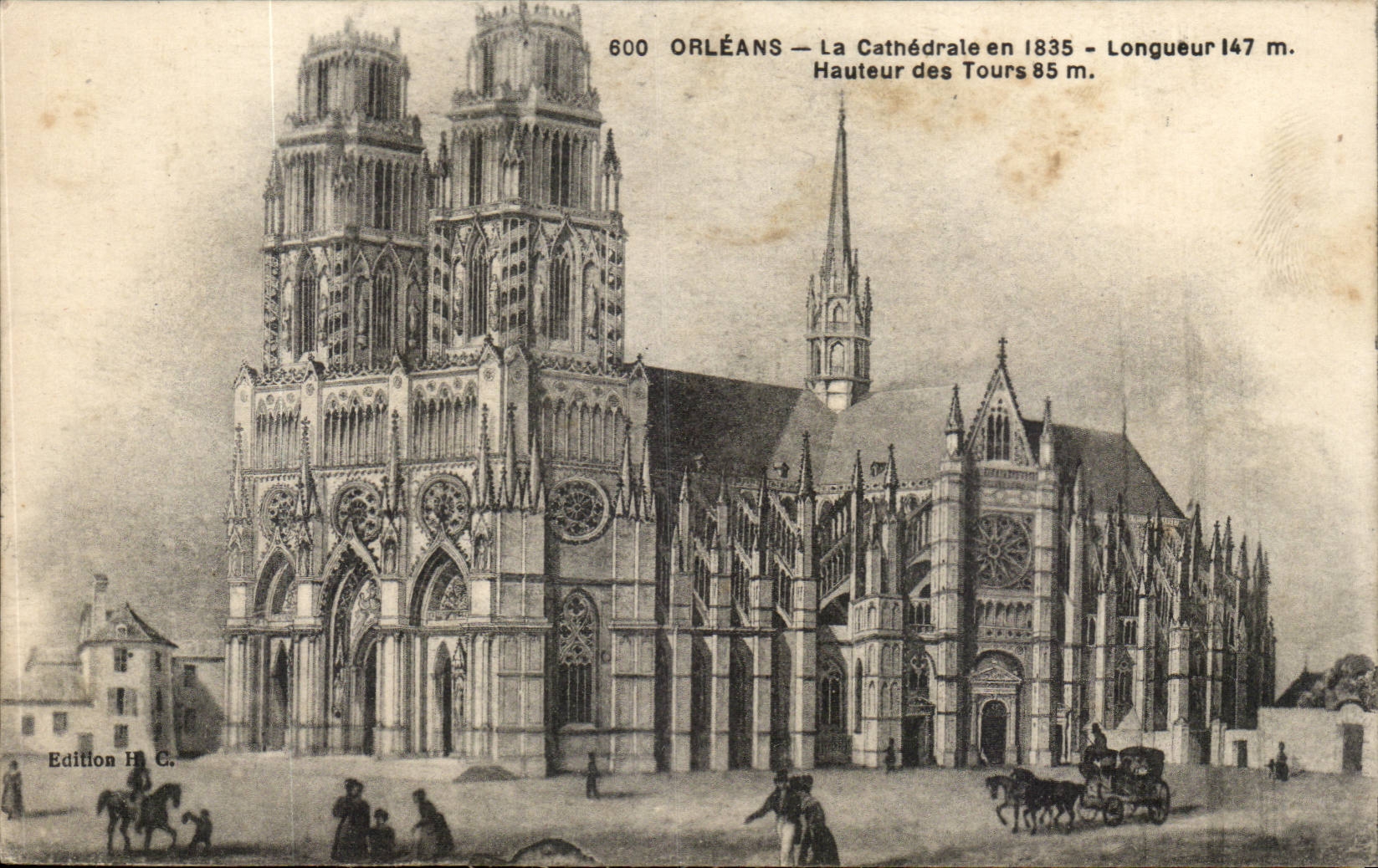 Orleans CPA la cathedrale en 1835