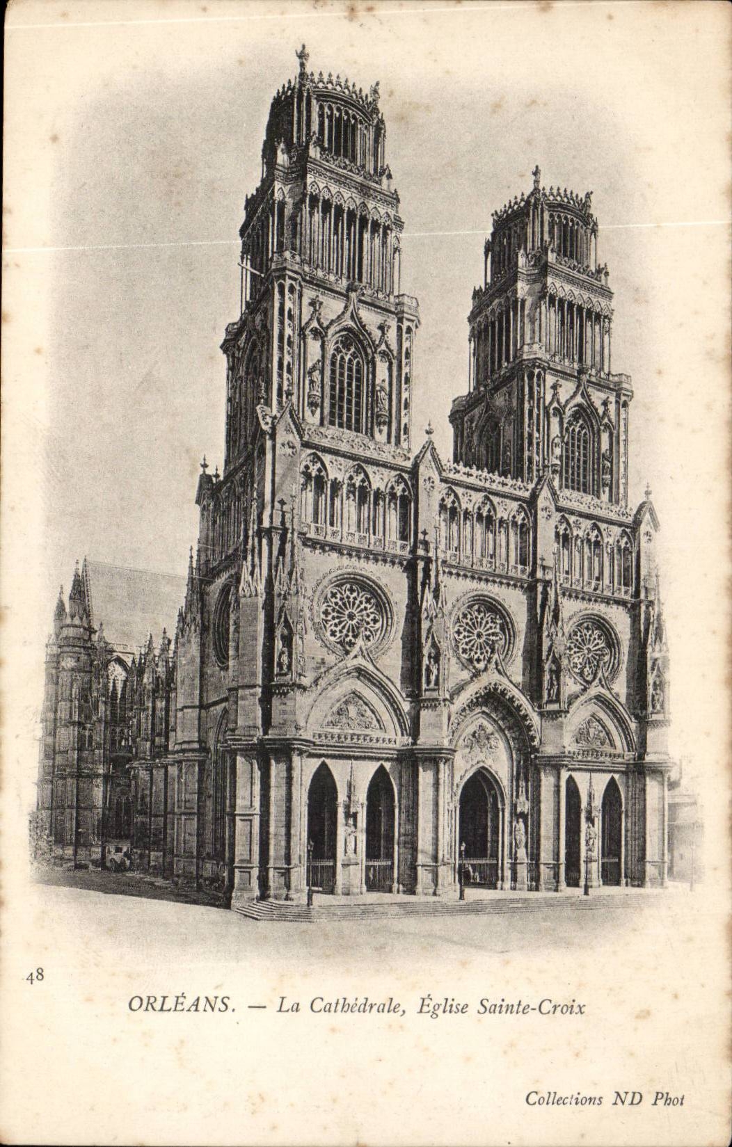 Orleans CPA la cathedrale Eglise Sainte CRoix