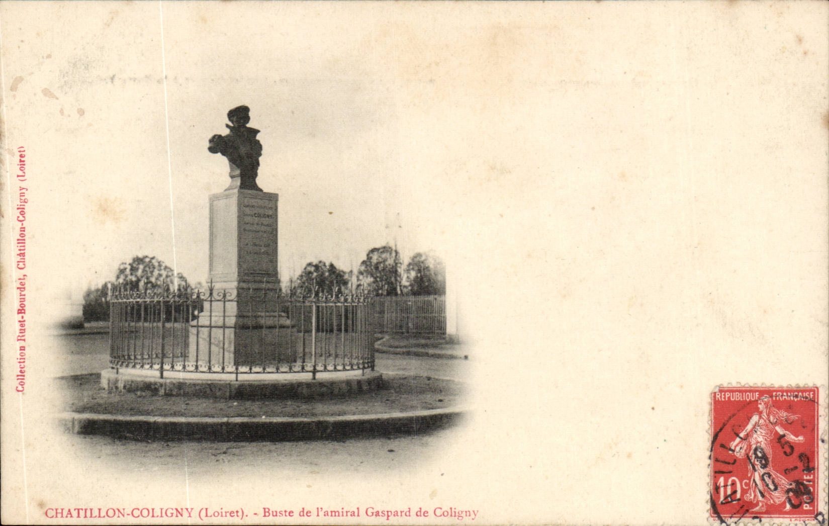 Chatillon Coligny CPA Buste de l'amiral Gaspard de Coligny