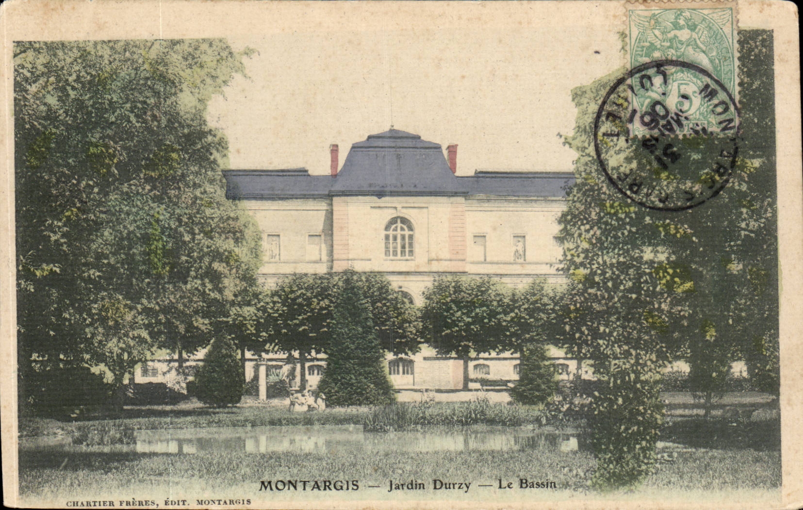 Montargis CPA Jardin Durzy Le bassin