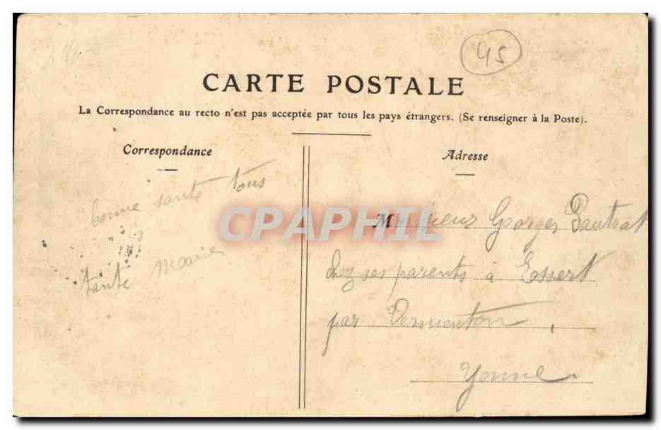 Montargis CPA Jardin Durzy Le bassin — Rückseite