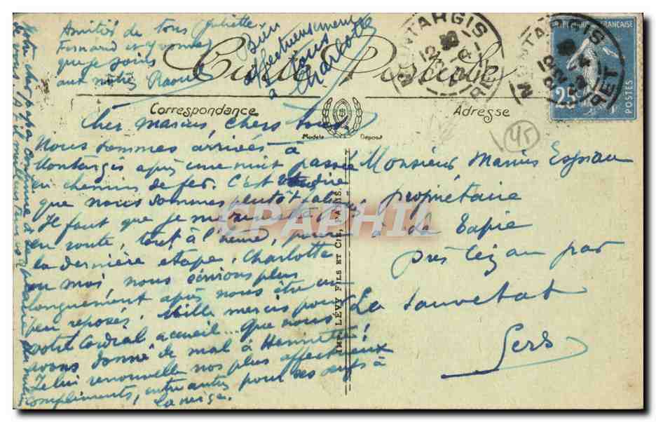Montargis CPA Un bras du Loing Rue du Pont Neuf — Rückseite