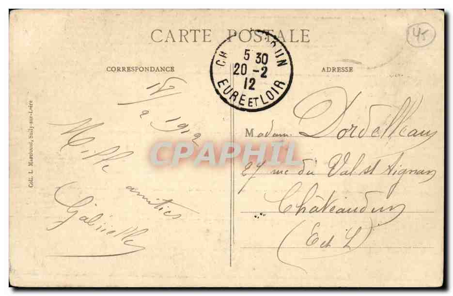 Chateauneuf sur Loire CPA Tombeau de Phelypeaux de la VRillere  — Rückseite