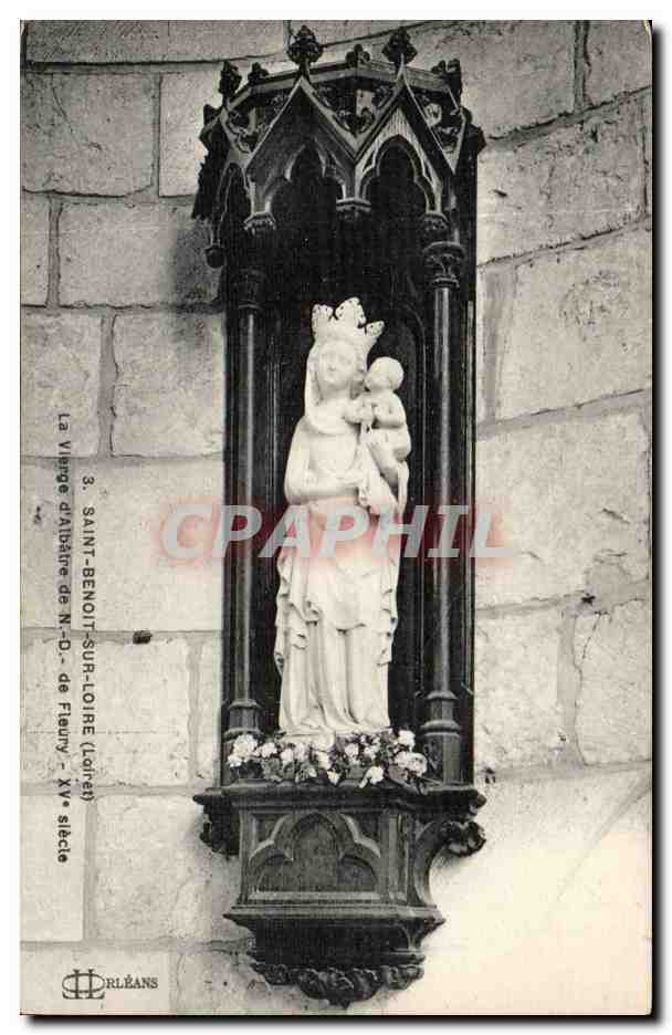 Die Jungfrau aus Albâtre von Saint-Benoît-sur-Loire — Statue des 15. Jahrhunderts — Verlag M.P. LE DREY, Paris
