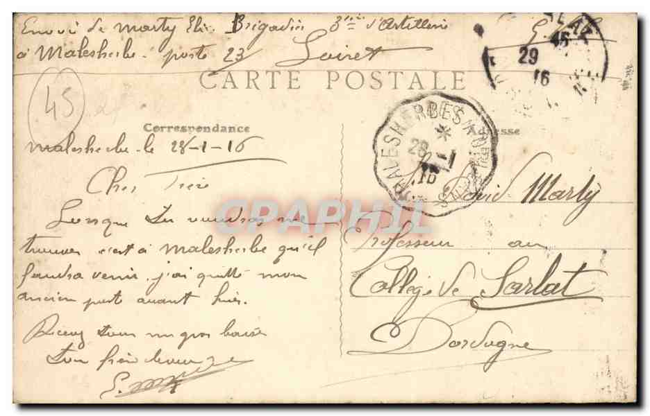 Malesherbes CPA Les Thermopyles — Rückseite