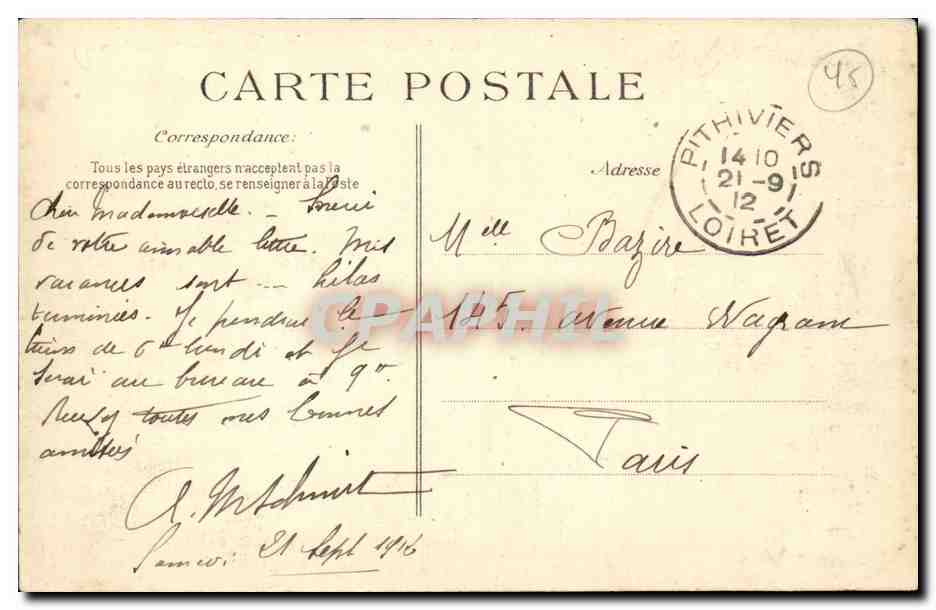 Pithiviers CPA la vallee de l'oeuf (pecheurs) — Back