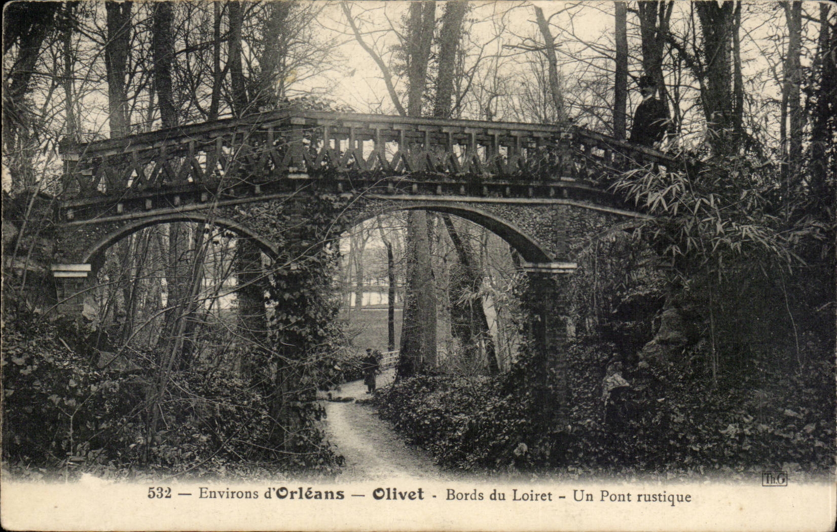 CPA Environs d'orleans Olivet Bords du Loiret Un pont rustique