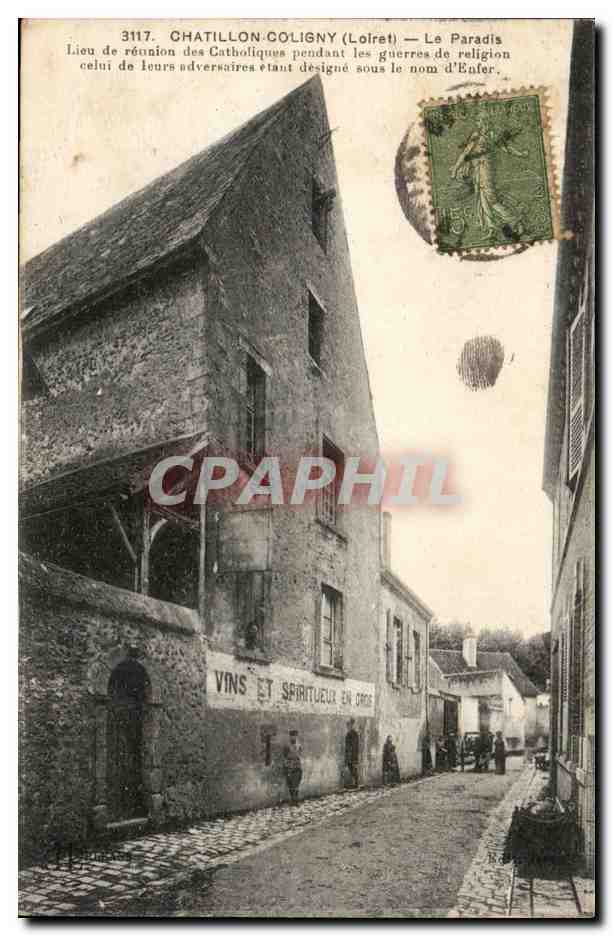 Chatillon Coligny CPA Le paradis lieu de reunion des Catholiques