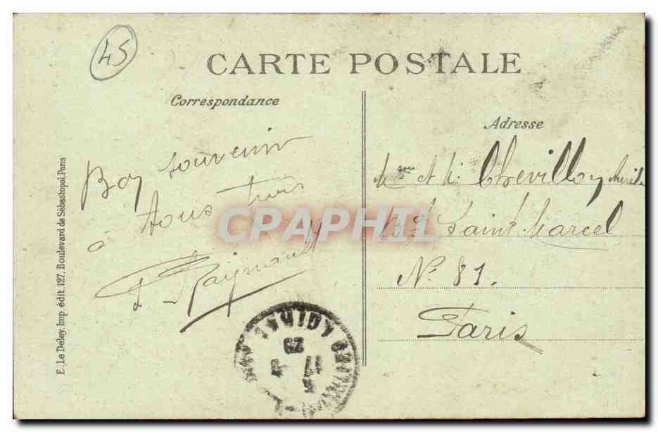 Chatillon Coligny CPA Le paradis lieu de reunion des Catholiques — Back