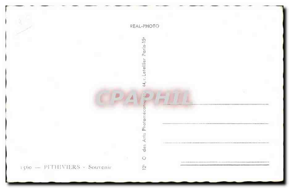 Pithiviers CPM  — Back