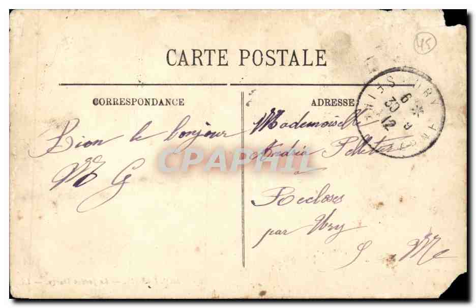 Montargis cPA Le jardin Durzy — Rückseite