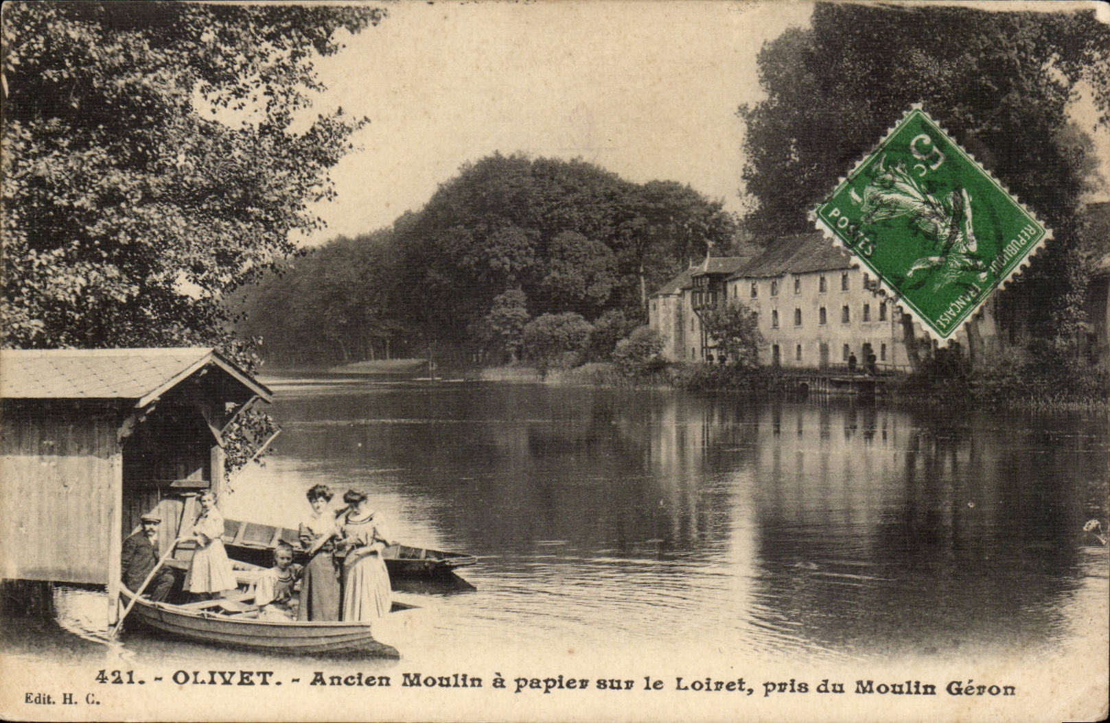 Olivet - Ancien Moulin à papier sur le Loiret, pris du Moulin Géron — Edit. H. C. n° 421
