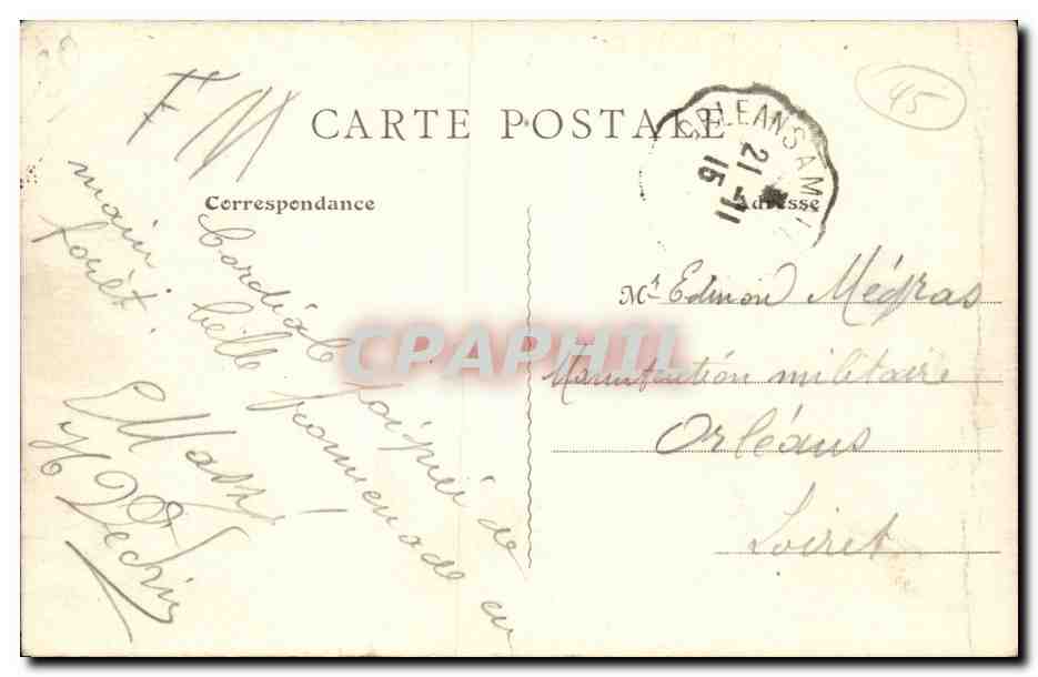 Malesherbes CPA L'Esonne au pont du couvent — Rückseite