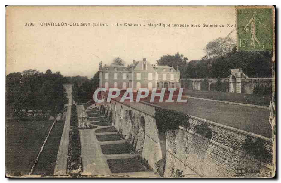 Chatillon Coligny CPA Le chateau magnifique terrasse avec galerie 