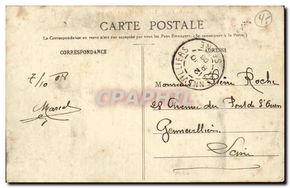 Montargis CPA Vue sur le canal — Rückseite