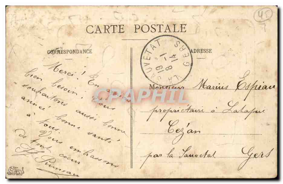 Montargis CPA L'etang et le canal — Rückseite