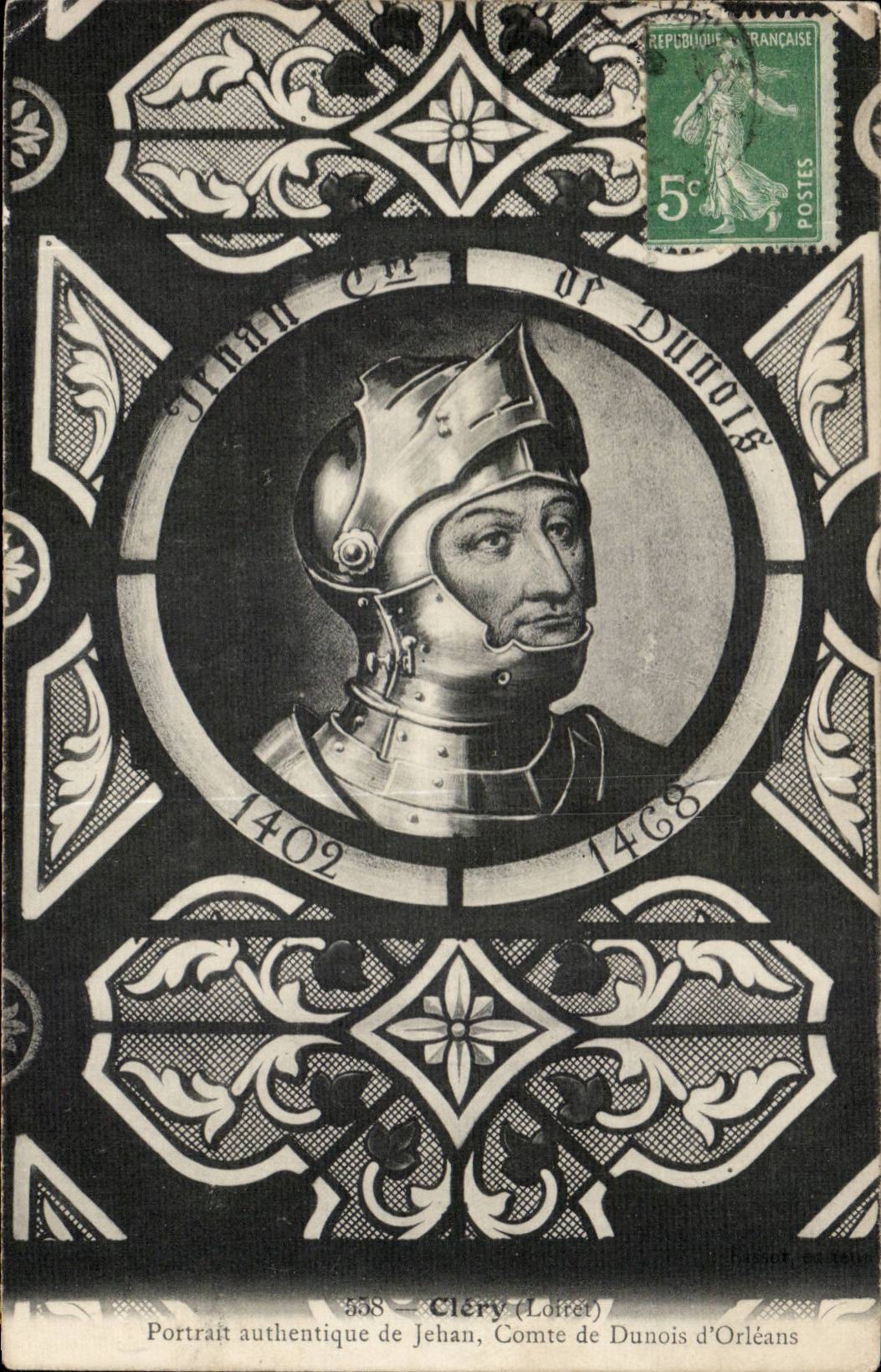Jean de Dunois — Portrait authentique — Cléry (Loir-et-Cher) n°558