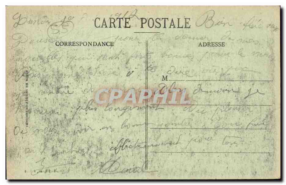 Ligny en Barrois - Rue de Strasbourg CPA  — Rückseite