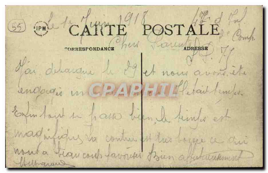 Ligny en Barrois - Vue Generale et Manufacture d'Ameublements CPA  — Rückseite