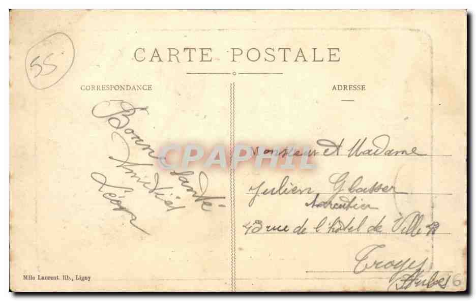 Ligny en Barrois - La Porte de Bar le Duc CPA  — Rückseite