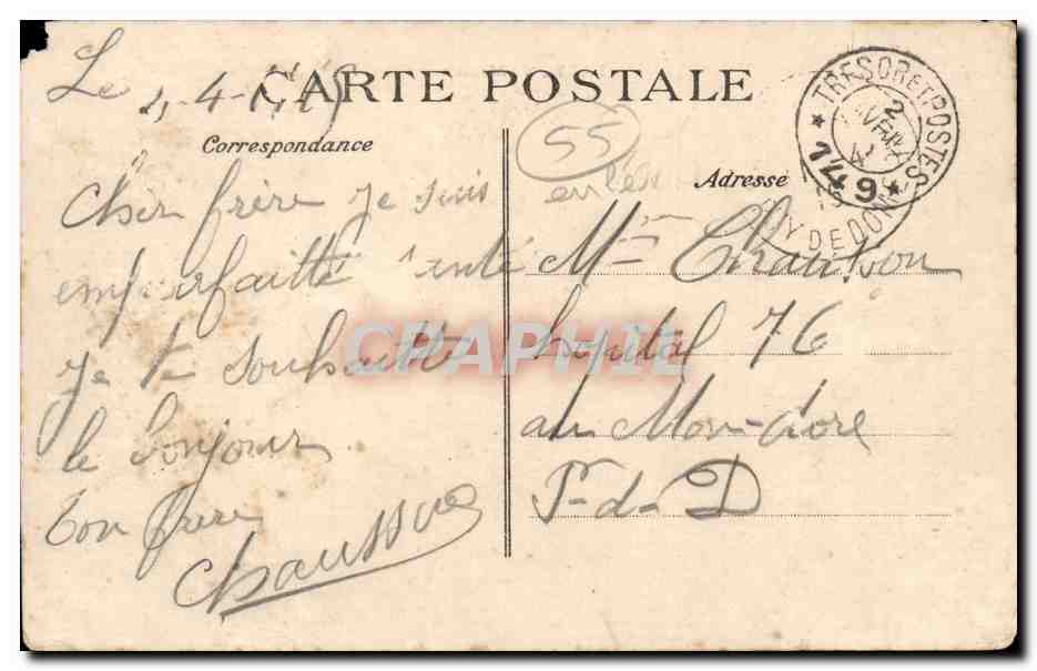 Troyon (Muse) — vue générale du village avec église — carte postale — Reverso