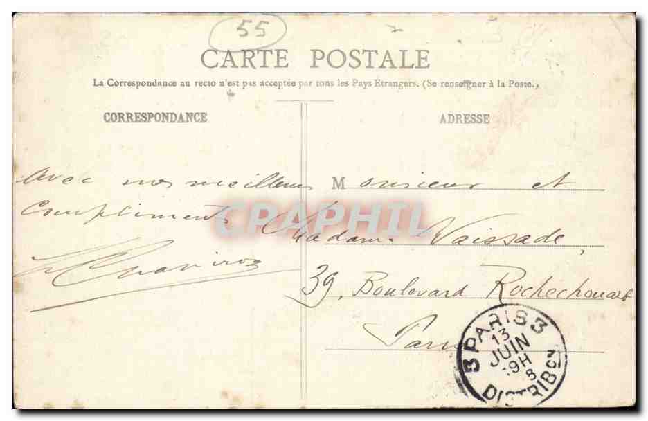Bar-le-Duc - Le Pont Notre-Dame, vu de la Place Exelmans — Éditeur : Vve Bonlie Col. n°, Bar-le-Duc — Reverso