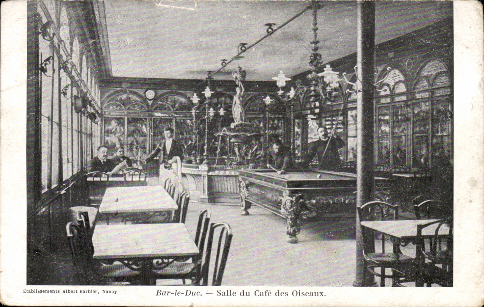 Bar le Duc CPA Salle du cafe des oiseaux (billard)