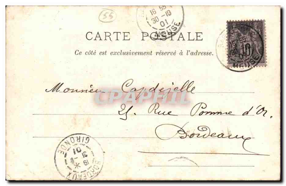 Bar le Duc CPA la tour de l'horloge — Rückseite