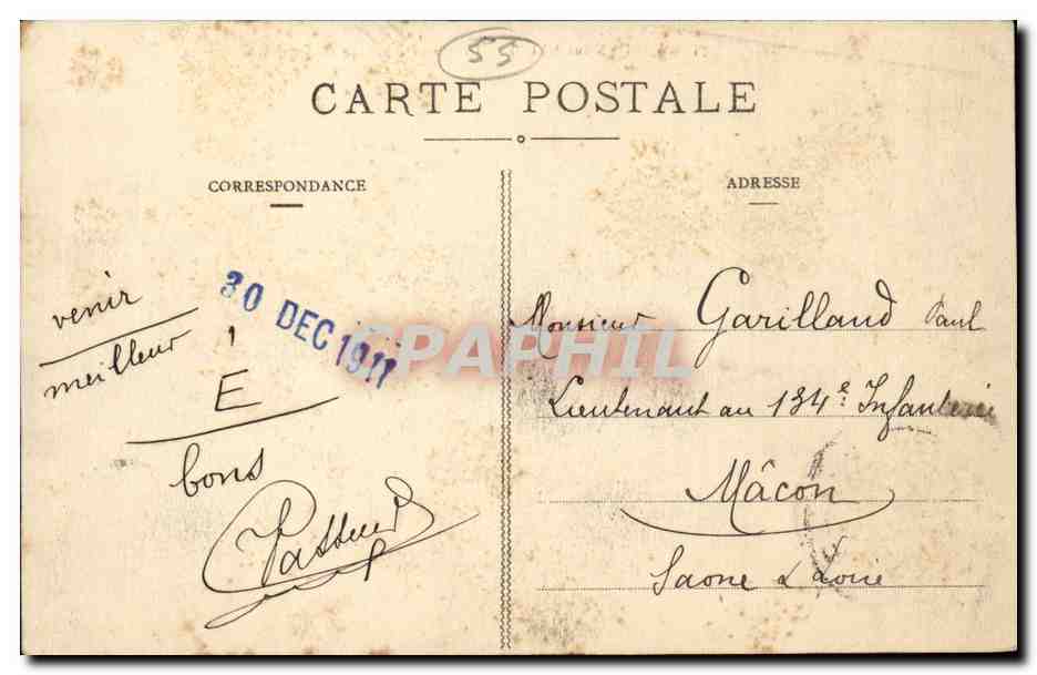 Verdun-sur-Meuse — La Meuse canalisée en-dessous de l'Église — Carte postale n°75, éditée par Martis-Colardelle — Verso