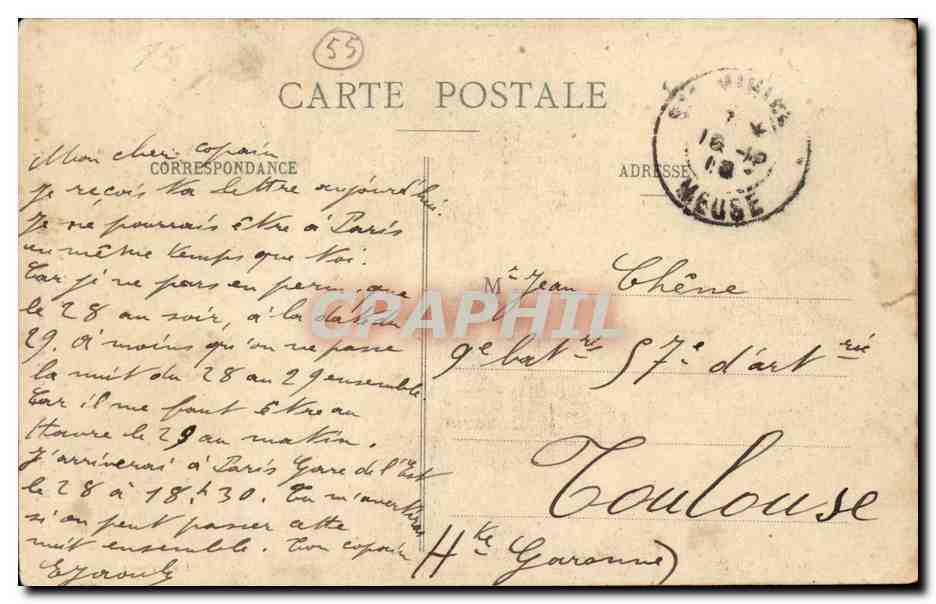 Saint Mihiel - Monument eleve en General Blaise tue en 1870 - CPA  — Back