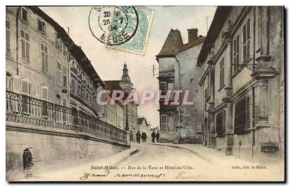 Saint Mihiel - Rue de la Vaux et Hotel de Ville - CPA 