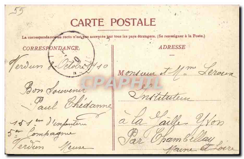 Verdun — Le Mess des Officiers — Edition des Nouvelles Galeries, Verdun — Rückseite