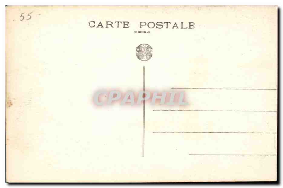 Verdun — Vue générale sur le Pont Beaurepaire - Au fond, la Cathédrale — BYRAH — Verso