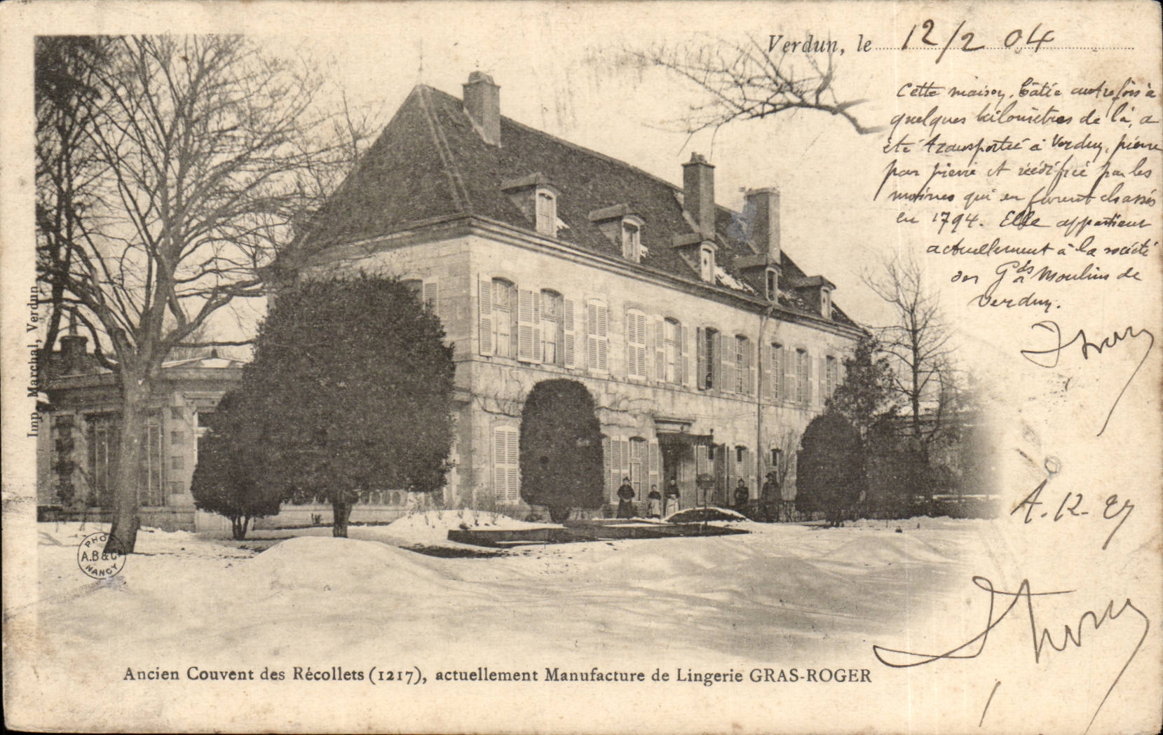 Verdun - 1904 Ancien Couvent des Recollets - actuellement Manufacture de Lingerie Gras Roger - CPA 