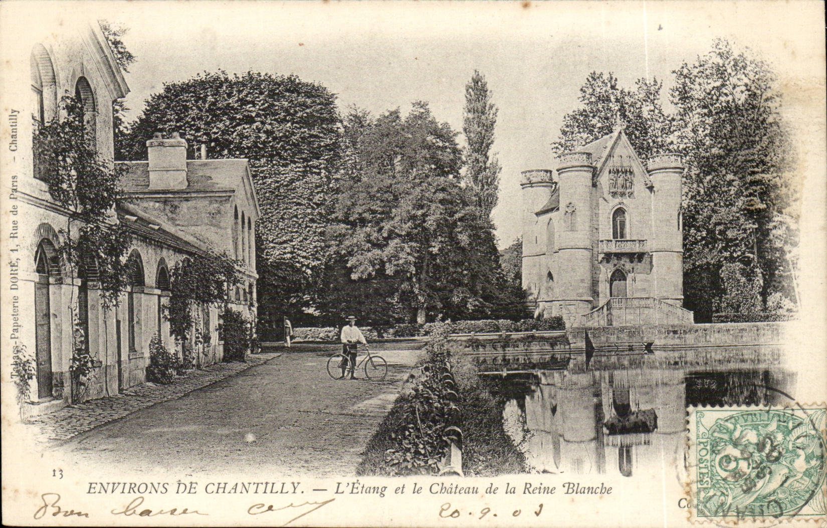 Environs de Chantilly - L'Etang et le Chateau de la Reine Blanche CPA 