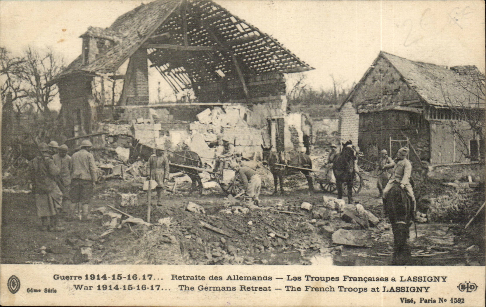 Retraite des Allemands — Les Troupes Françaises à LASSIGNY — Visé, Paris No 4592