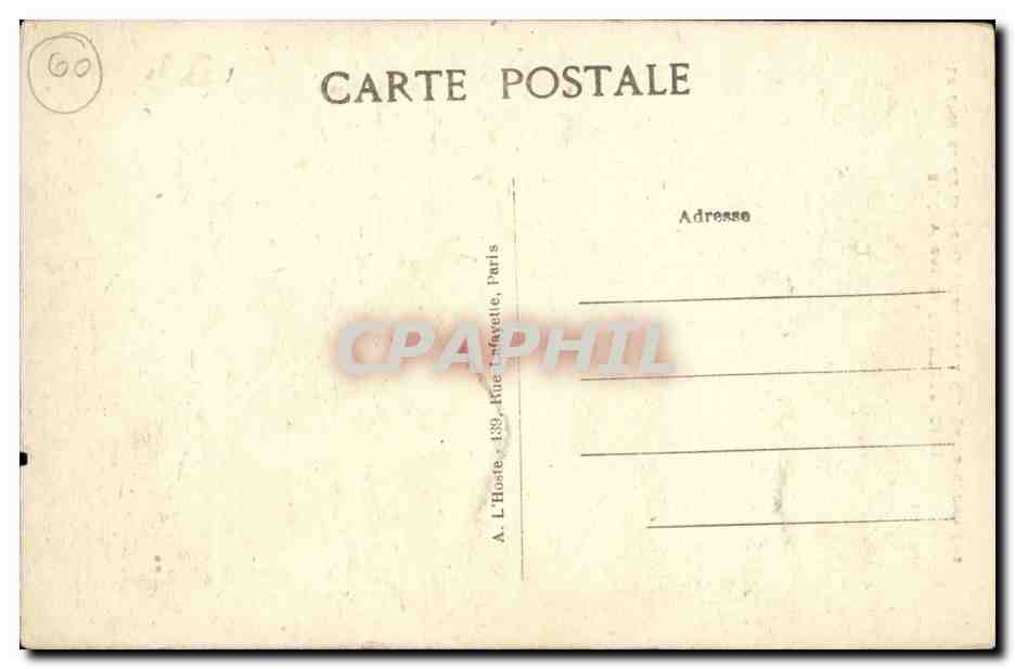 Environs de Chantilly - Le Chateau de la Reine Blanche aux Etangs de Cammelles CPA  — Rückseite
