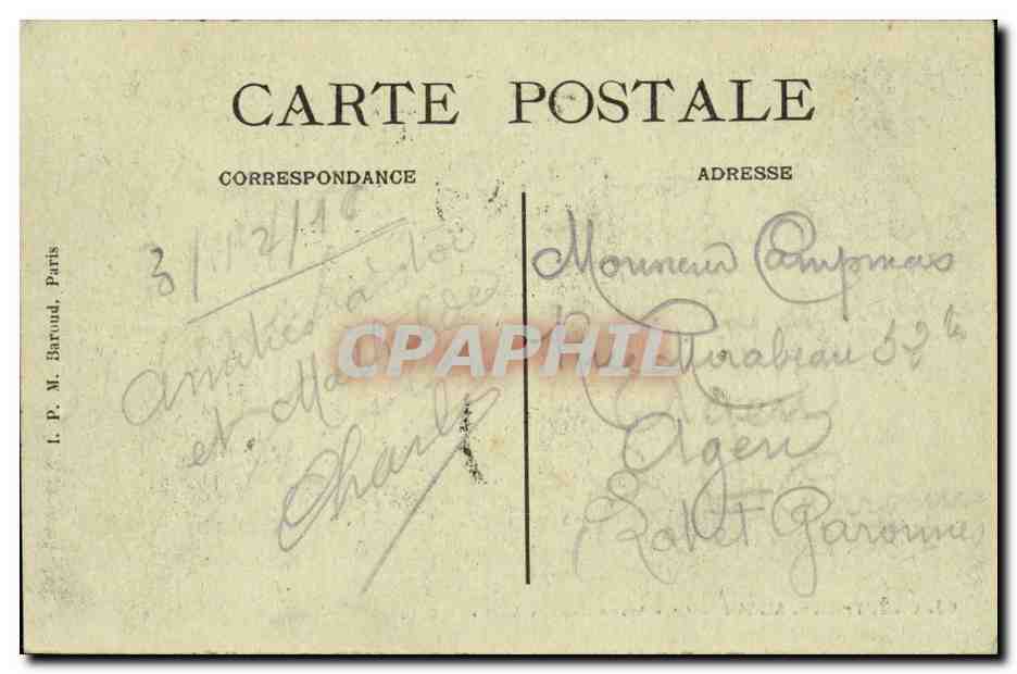 Crépy-en-Valois — Le « Grand Chemin Vert » — L.P.M. Baroud, Paris, n°63 — Rückseite