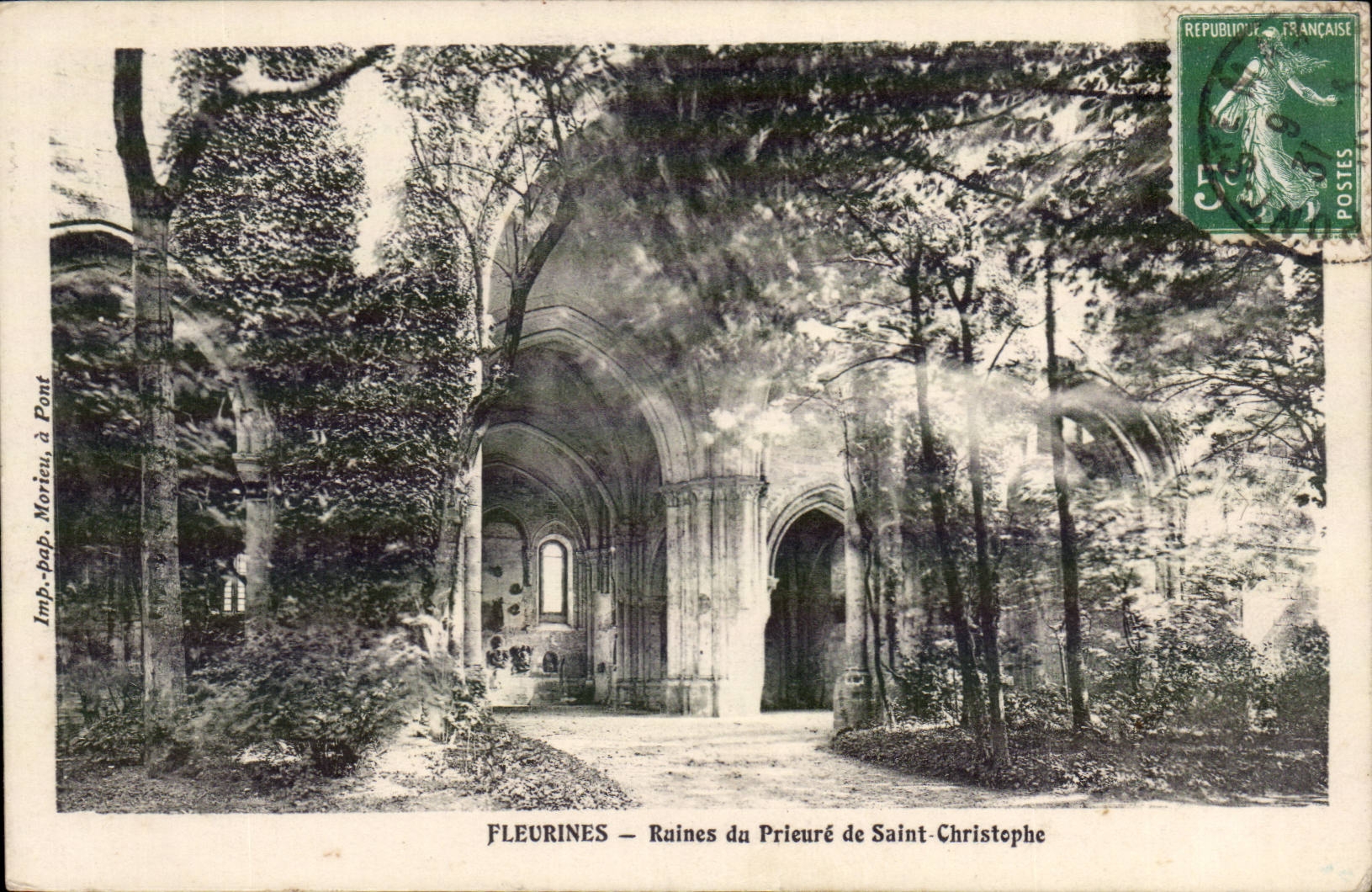 Fleurines — Ruines du Prieuré de Saint-Christophe — Imp. Pap. Morieu, à Pont