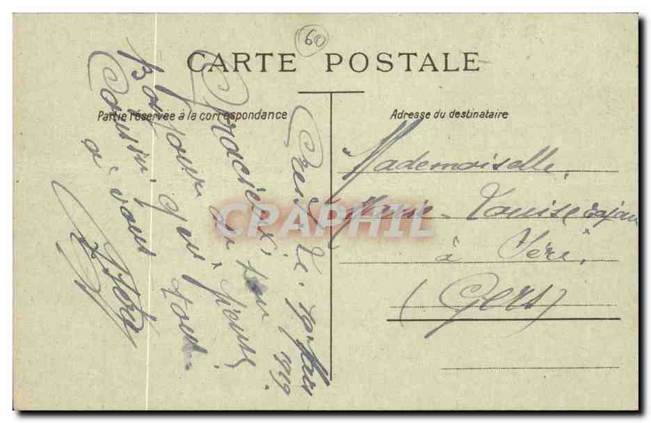 Creil — Un bonjour affectueux — éditeur non visible, n° 3011 — Rückseite